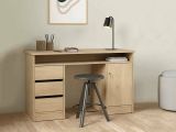 Scrivania lineare rovere 126x55cm con 3 cassetti - Shanshan