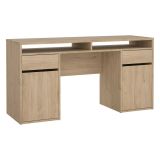 Scrivania lineare rovere 149x48cm con 2 cassetti - Leepi