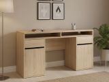 Scrivania lineare rovere 149x48cm con 2 cassetti - Leepi