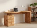 Scrivania lineare rovere 160x60cm con 3 cassetti - Abisse