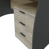 Scrivania lineare rovere e antracite 136x67cm con 3 cassetti - Azziz