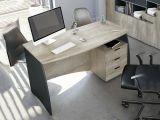 Scrivania lineare rovere e antracite 136x67cm con 3 cassetti - Azziz