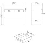 Scrivania lineare rovere e bianca 102x55cm con 2 cassetti - Antillo