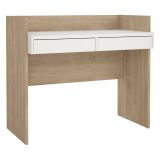 Scrivania lineare rovere e bianca 102x55cm con 2 cassetti - Antillo