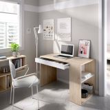 Scrivania lineare rovere e bianca 115x50cm con libreria - Arianella