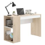 Scrivania lineare rovere e bianca 115x50cm con libreria - Arianella