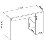 Scrivania lineare rovere e bianca 115x50cm con libreria - Arianella