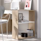 Scrivania lineare rovere e bianca 115x50cm con libreria - Arianella
