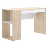 Scrivania lineare rovere e bianca 115x50cm con libreria - Arianella