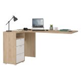 Scrivania lineare rovere e bianca 150x99cm con 3 cassetti - Peipah