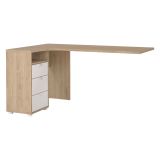 Scrivania lineare rovere e bianca 150x99cm con 3 cassetti - Peipah