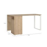 Scrivania lineare rovere e bianca 150x99cm in legno - Medard