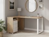 Scrivania lineare rovere e bianca 150x99cm in legno - Medard