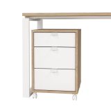 Scrivania lineare rovere e bianca 184x79cm con libreria - Etienne