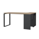 Scrivania lineare rovere e grigia 150x99cm con 3 cassetti - Medard