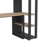 Scrivania lineare rovere e grigia 184x79cm con libreria - Etienne