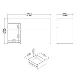 Scrivania lineare rovere e nera 130x48cm con 1 cassetto - Mele