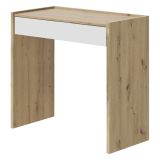 Scrivania lineare rovere nodi e bianca 81x40cm con 1 cassetto - Akaba