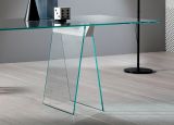 Scrivania lineare trasparente 180x90cm piano in vetro - Asfelj