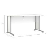 Scrivania Marcerre, Scrittoio multiuso, Tavolo per ufficio porta PC, Piano di lavoro, 150x80 h75 cm, Bianco e Grigio