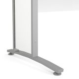 Scrivania Marcerre, Scrittoio multiuso, Tavolo per ufficio porta PC, Piano di lavoro, 150x80 h75 cm, Bianco e Grigio