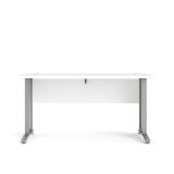 Scrivania Marcerre, Scrittoio multiuso, Tavolo per ufficio porta PC, Piano di lavoro, 150x80 h75 cm, Bianco e Grigio