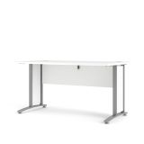 Scrivania Marcerre, Scrittoio multiuso, Tavolo per ufficio porta PC, Piano di lavoro, 150x80 h75 cm, Bianco e Grigio