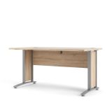 Scrivania Marcerre, Scrittoio multiuso, Tavolo per ufficio porta PC, Piano di lavoro, 150x80 h75 cm, Grigio e Quercia