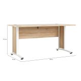 Scrivania Marcerre, Scrittoio multiuso, Tavolo per ufficio porta PC, Piano di lavoro, 150x80 h75 cm, Quercia e Bianco