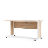 Scrivania Marcerre, Scrittoio multiuso, Tavolo per ufficio porta PC, Piano di lavoro, 150x80 h75 cm, Quercia e Bianco