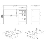 Scrivania Marine, Scrittoio multiuso, Tavolo per ufficio porta PC, Piano di lavoro, 48x120 h77 cm, Bianco