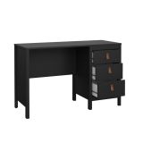 Scrivania Marine, Scrittoio multiuso, Tavolo per ufficio porta PC, Piano di lavoro, 48x120 h77 cm, Nero