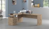Scrivania Mark, Scrittoio angolare porta PC, Tavolo multiuso per ufficio, Scrivania salvaspazio multiposizione, 100% Made in Italy, cm 160x60h75, Rovere