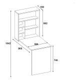 Scrivania Marrone 5 Ripiani 6 Vani 59x90x74h cm, con Libreria - Veglio