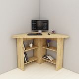 Scrivania Marrone Angolare 5 Ripiani 80x80x74h cm, 4 Vani - Panchia