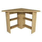 Scrivania Marrone Angolare 5 Ripiani 80x80x74h cm, 4 Vani - Panchia