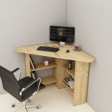Scrivania Marrone Angolare 5 Ripiani 80x80x74h cm, 4 Vani - Panchia
