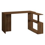 Scrivania Marrone Noce 2 Ripiani Angolare 130x50x74h cm, 2 Vani - Fibreno