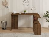 Scrivania Marrone Noce 2 Ripiani Angolare 130x50x74h cm, 2 Vani - Fibreno