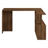 Scrivania Marrone Noce 2 Ripiani Angolare 130x50x74h cm, 2 Vani - Fibreno