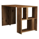 Scrivania Marrone Noce 3 Ripiani 4 Vani 120x60x75h cm, Colore Ripiano Marrone - Corfinio