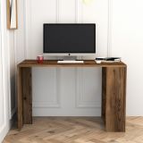 Scrivania Marrone Noce 3 Ripiani 4 Vani 120x60x75h cm, Colore Ripiano Marrone - Corfinio