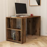 Scrivania Marrone Noce 3 Ripiani 4 Vani 120x60x75h cm, Colore Ripiano Marrone - Corfinio