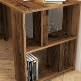 Scrivania Marrone Noce 3 Ripiani 4 Vani 120x60x75h cm, Colore Ripiano Marrone - Corfinio
