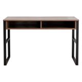 Scrivania Marrone Noce Nero 3 Ripiani 2 Vani 120x60x75h cm, Colore Ripiano Marrone - Samo