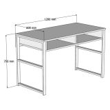 Scrivania Marrone Noce Nero 3 Ripiani 2 Vani 120x60x75h cm, Colore Ripiano Marrone - Samo