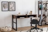 Scrivania Marrone Noce Nero 3 Ripiani 2 Vani 120x60x75h cm, Colore Ripiano Marrone - Samo