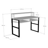 Scrivania Marrone Noce Nero 4 Ripiani 2 Vani 120x55x96h cm, Colore Ripiano Marrone - Tramonti
