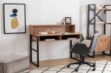 Scrivania Marrone Noce Nero 4 Ripiani 2 Vani 120x55x96h cm, Colore Ripiano Marrone - Tramonti