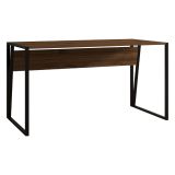 Scrivania Marrone Noce Nero un Ripiano Sfumatura Colore Ripiano Noce 140x70x74h cm, Colore Struttura Nero - Frascati